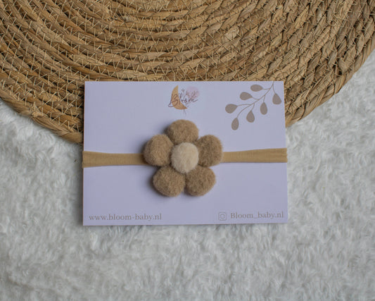 Haarband bloom wol bruin