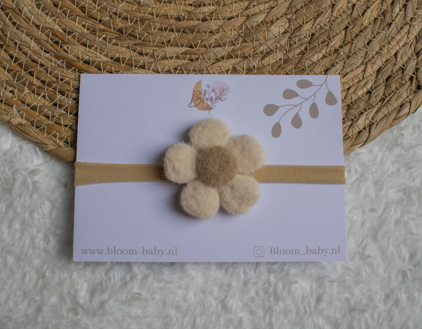 Haarband bloom wol beige