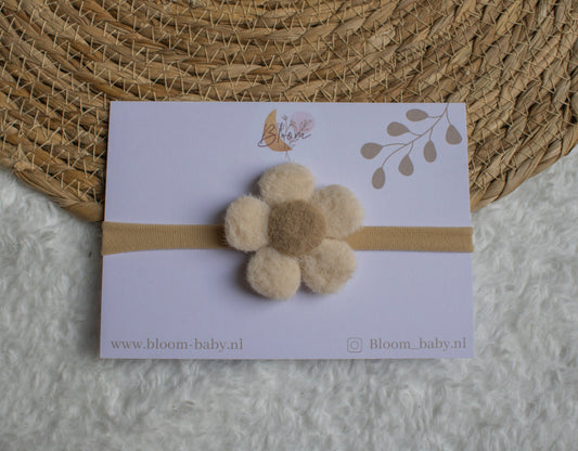 Haarband bloom wol beige