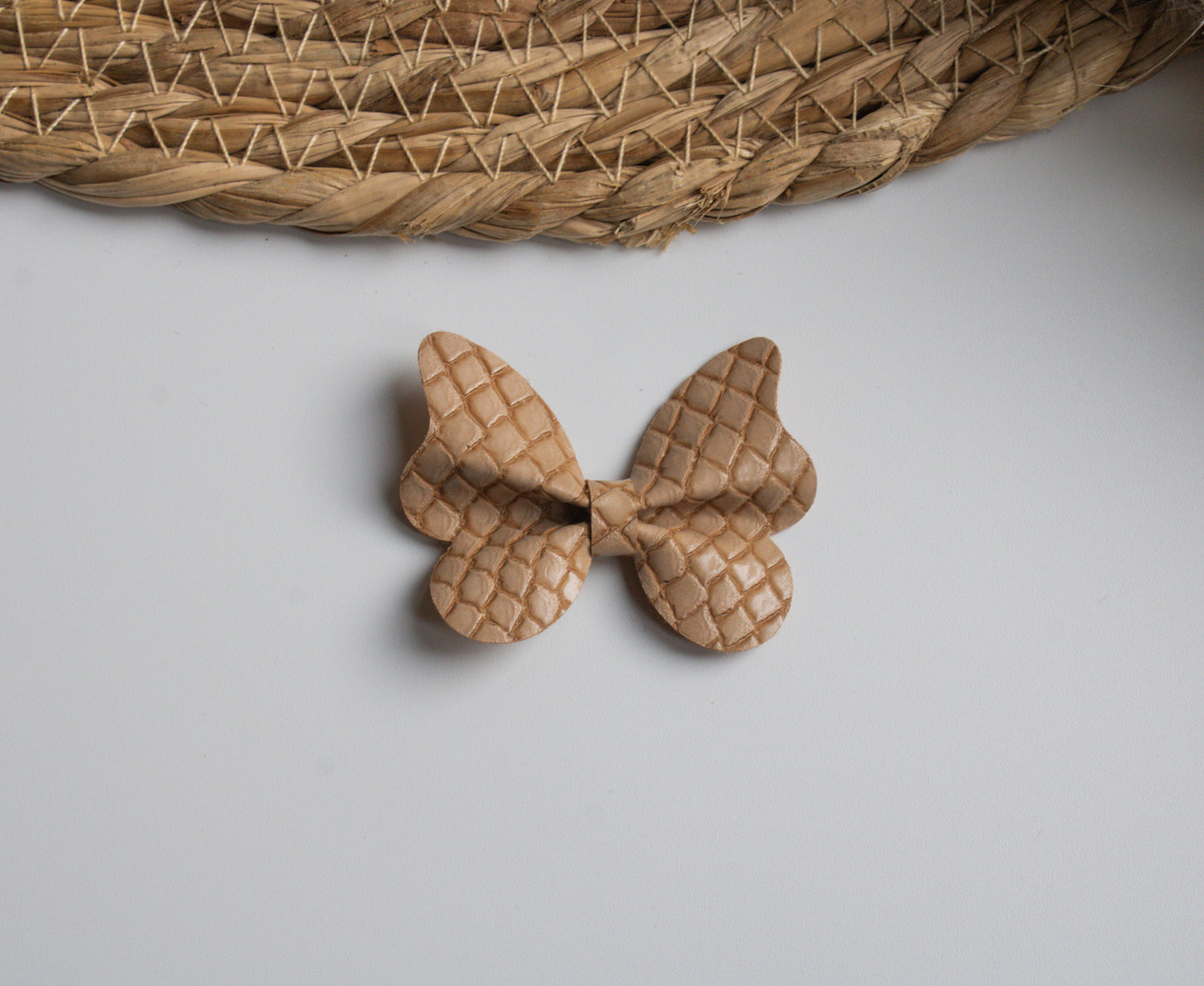 Vlinder strik bruin krokodillenleer