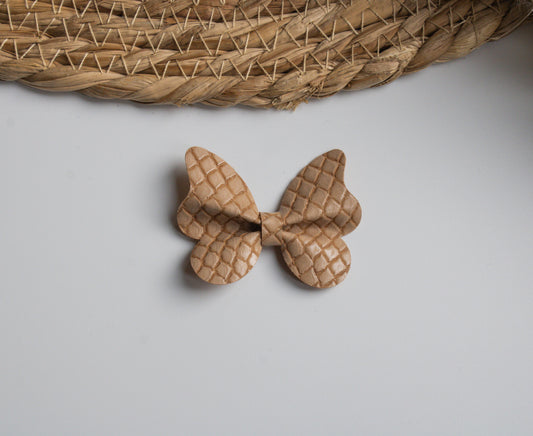 Vlinder strik bruin krokodillenleer