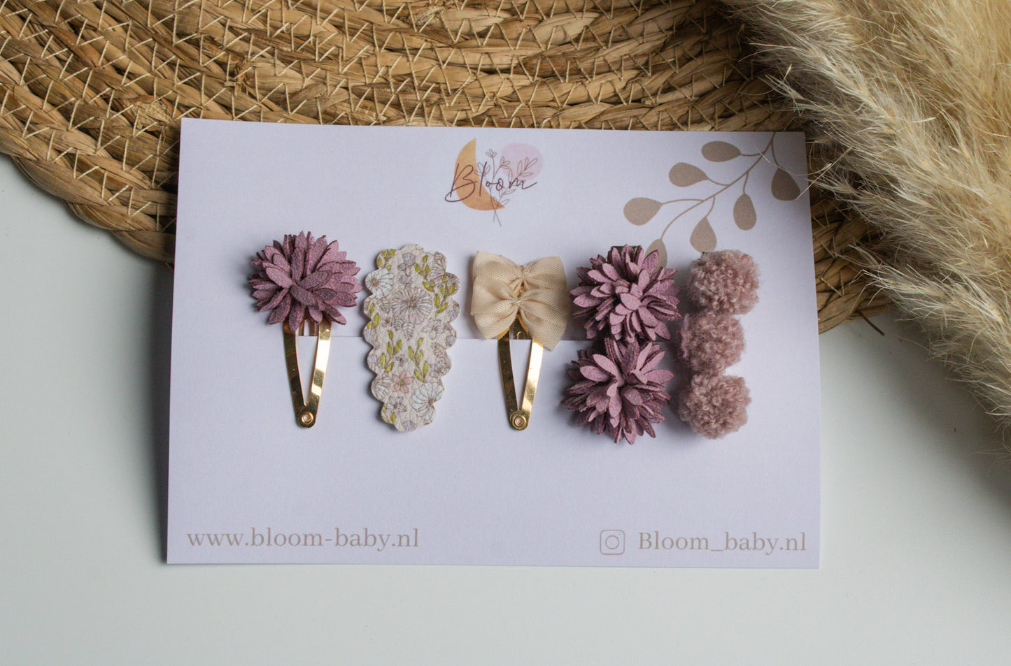 Cadeauset bloemen paars