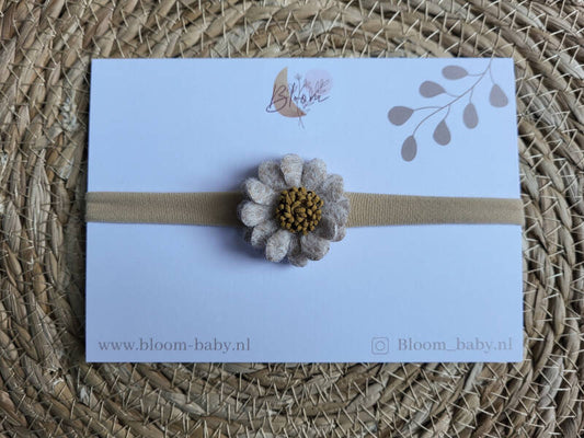 Haarband wol beige