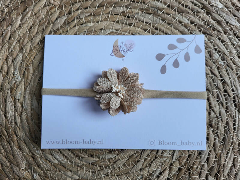 Haarband bloem beige