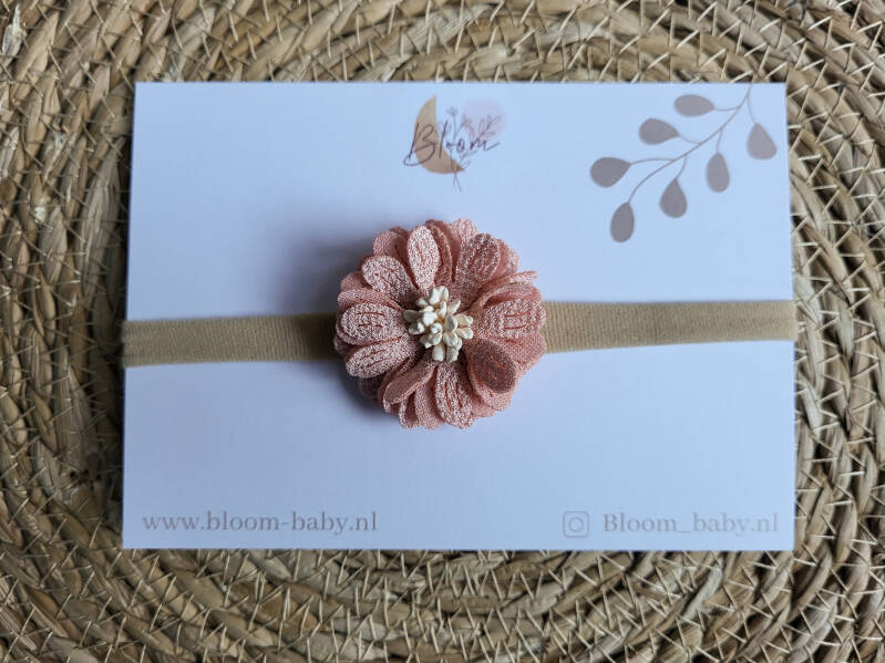 Haarband bloem roze