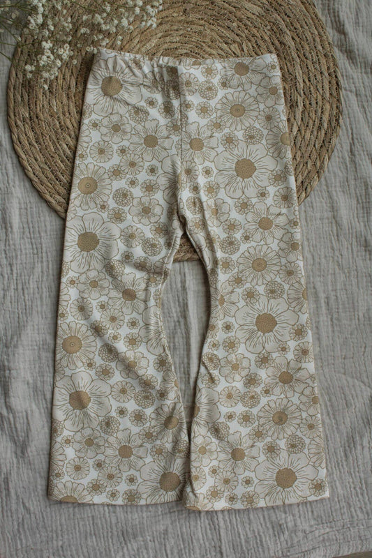 Flared broek bloom beige