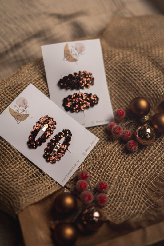 Kerst glitter bruin